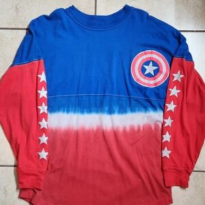 Marvel Captain America Long Sleeve Shirt - Blue and Red - Universal Studios
